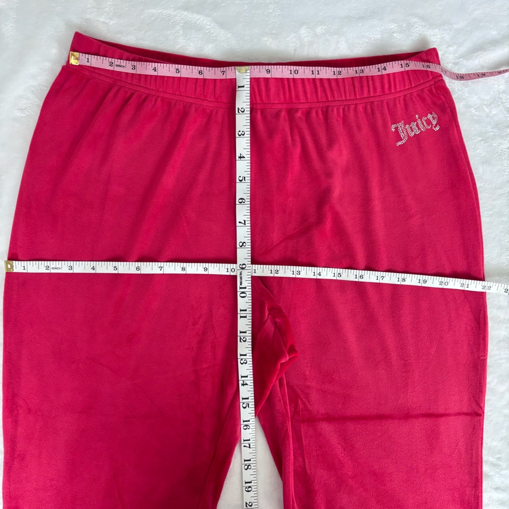 JUICY COUTURE Coco Red Diamanté Velour Tracksuit Top and Jogger Set--NWT--L - Picture 14 of 15